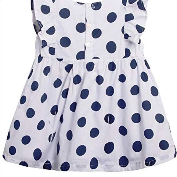 NEWNESS | Navy | Spanish Polka Dot Dress with Red Bows - Picture 2 of 8